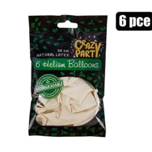 Balloons helium 6pc bio white