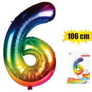 Balloon helium foil rainbow 6 106cm f-04