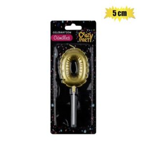 Candle birthday balloon no.0-gld 5cm
