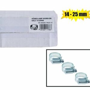 Hoseclamp worm-dr galv 14-25mm