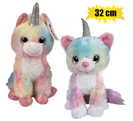 Plush animal big eyes pastel 32cm