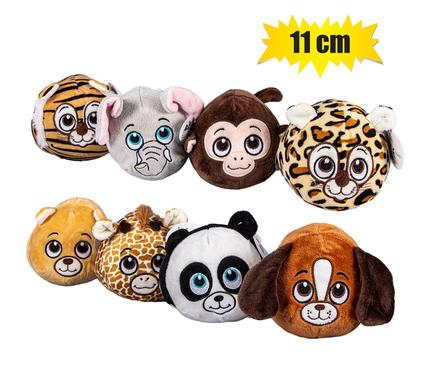 Plush novelty animal ball asstd 11cm