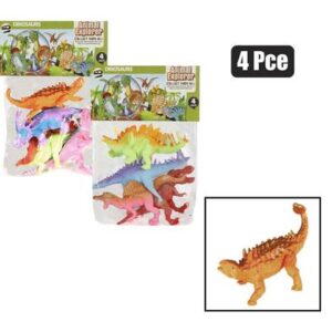 Animals dinosaurs bright 4pc 18cm