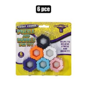 Novelty sensory bubble slide puzzle 6pc