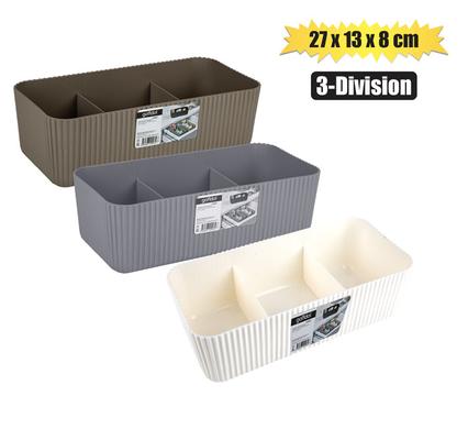 Organiser shell pattern 3-div 27x13x8cm