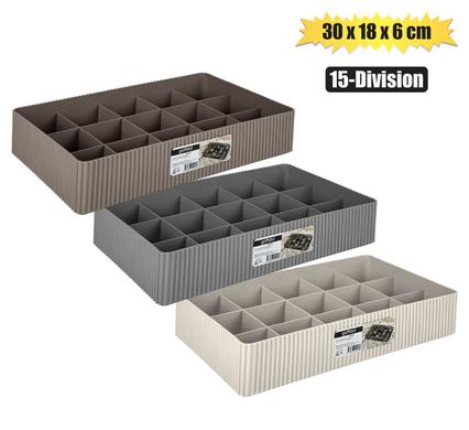Organiser shell pattern 15-div 30x18x6cm