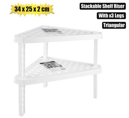 Shelf riser 34x25x2cm triangle w/3 legs