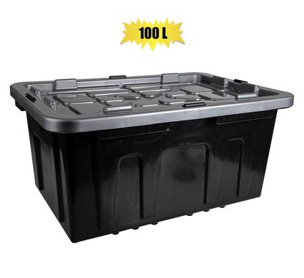 Storage box black 100l 85x57x39cm
