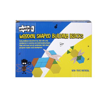 Edu wood shape building blocks 60 pc