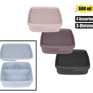Lunch box soft seal 3-div 600ml